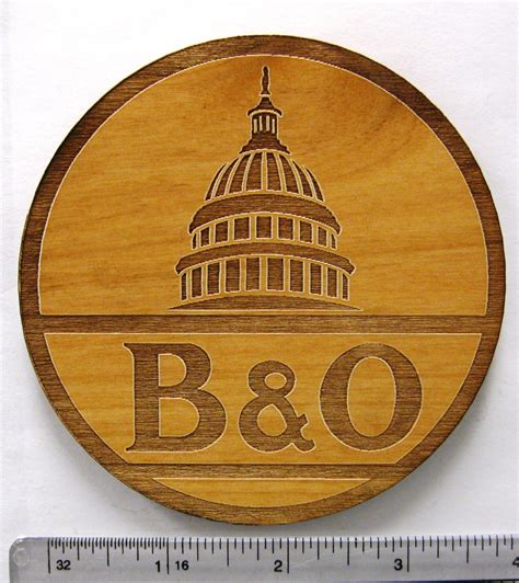 B&O Railroad Logo Wooden Fridge Magnet Black Text | Etsy