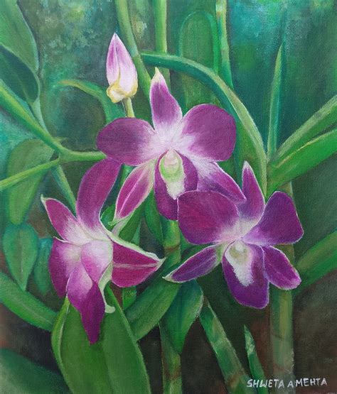 Orchids Orchid Painting Acrylic Painting Floral Painting - Etsy