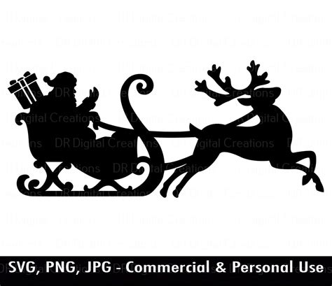 Santa's Sleigh SVG Reindeer SVG Christmas Svg - Etsy