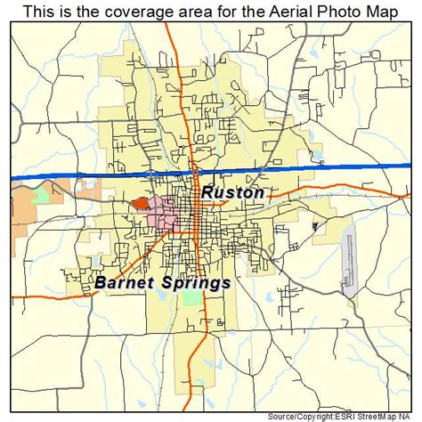 Aerial Photography Map of Ruston, LA Louisiana