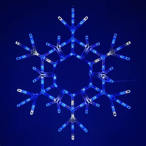 LED Folding Snowflake, Blue and Cool White Lights