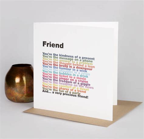 Rainbow Friend Poem Card Rainbow Verse For Friend Best | Etsy