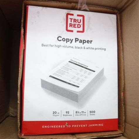 TRU RED™ 8.5" x 11" Copy Paper, 20 lbs., 92 Brightness, 500 Sheets/Ream, 5 Reams/Carton (TR56958 ...