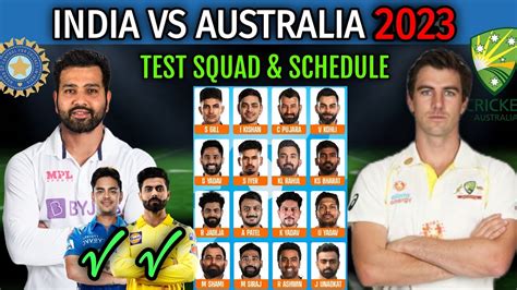 India vs Australia Test series 2023 | Schedule and Team India Test ...