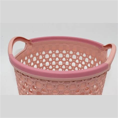 Pink Plastic Hollow Storage Basket - Greentime