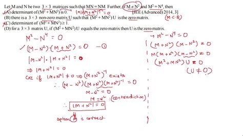 PYQ's Matrices (JEE Advanced) Part-2 - YouTube