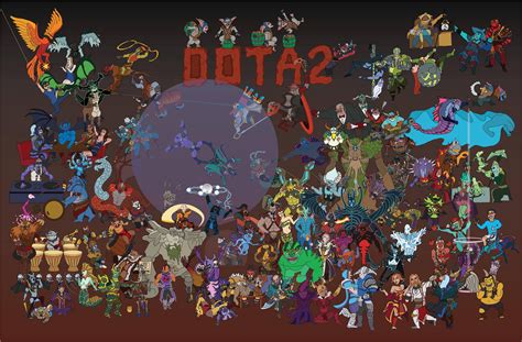 Drew a poster of all Dota2 heroes. Tell me it's good please, because I spent 3 or 4 months on ...