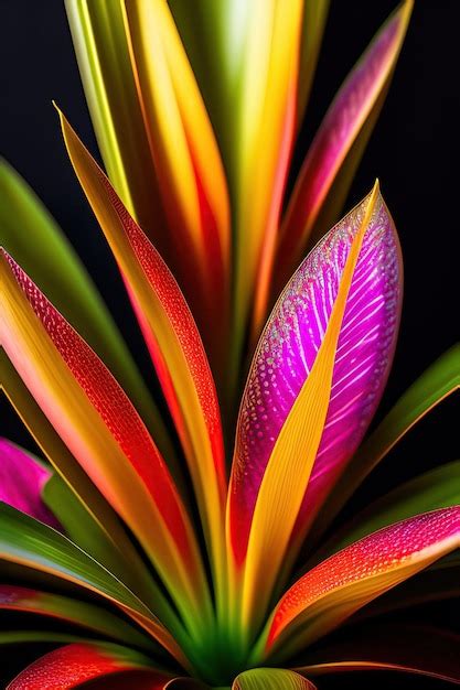 Premium AI Image | Bromeliads plant Neoregelia bromeliad with ...