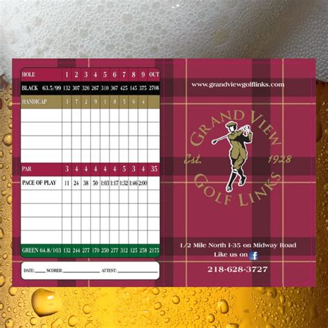 Scorecard Beer! - Grand View Golf Links