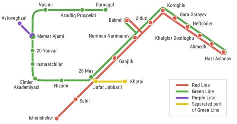 Baku Metro Map | Metro map, Baku, Metro