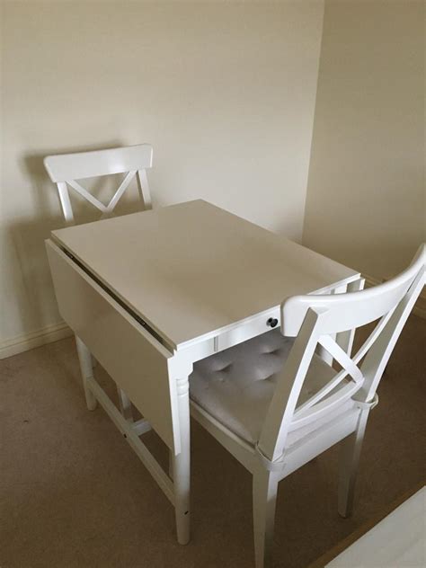 IKEA 4 seater drop leaf table with 2 chairs | in Laurencekirk, Aberdeenshire | Gumtree