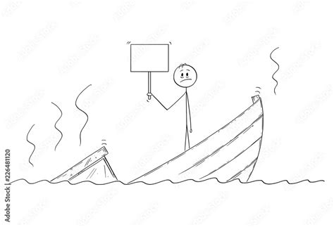 Cartoon stick drawing conceptual illustration of man, politician or ...