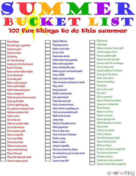 Free Printable - The ULTIMATE Summer Bucket List | It's A Mother Thing