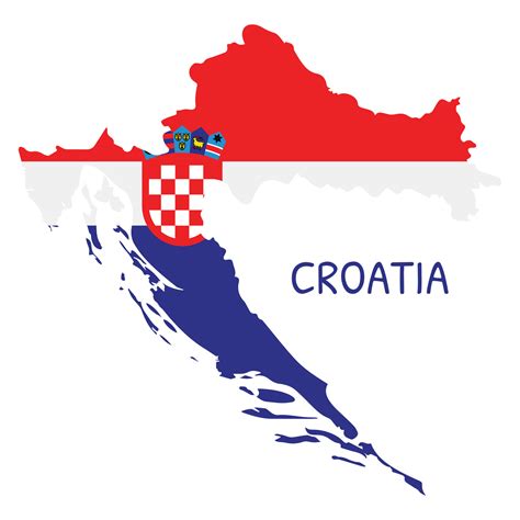 Croatia National Flag Shaped as Country Map 31740059 Vector Art at Vecteezy