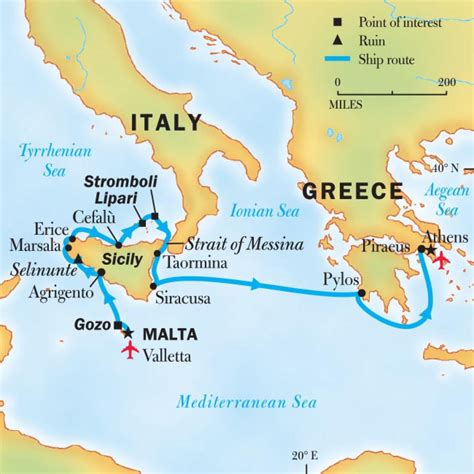 Sail along the shimmering waters between Greece and Italy on a 15-day cruise to Malta, Sicily ...