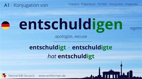 Konjugation entschuldigen (regelm., hat) #A1 #deutsch #deutschlernen #learninggerman # ...