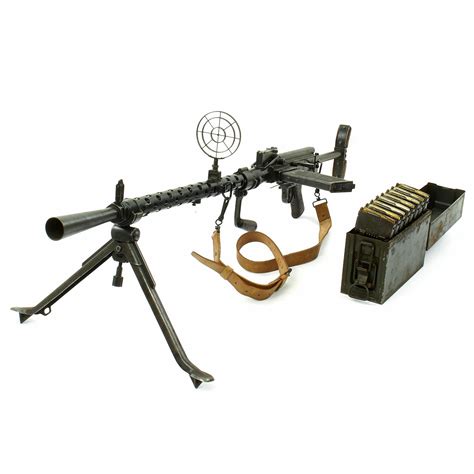 Original German Wwii Mg 13 Display Light Machine Gun With Magazines In ...