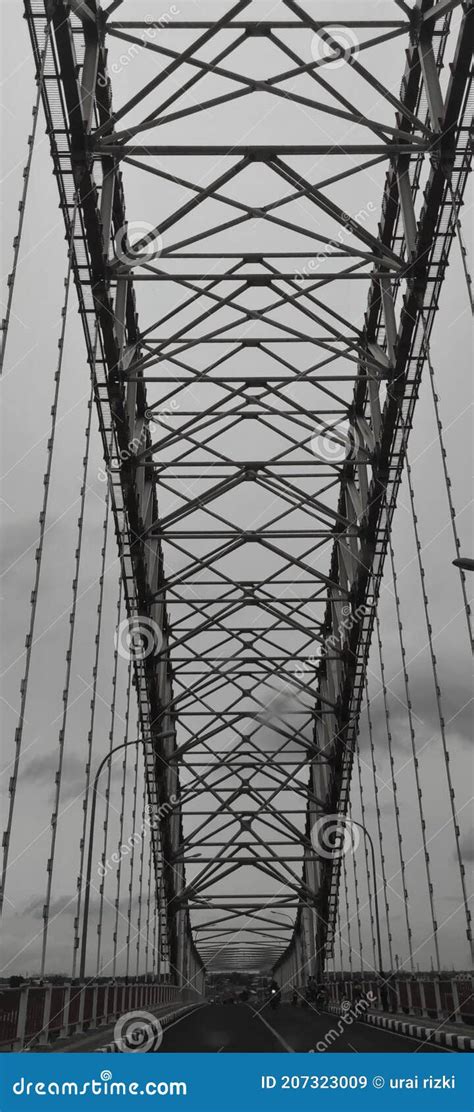 The Beautiful Bridge of Musi 6 on the South Sumatera Stock Image ...