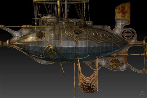 Steampunk Airship Model Kits | 3d model steampunk steam dieselpunk airship | Airship model ...