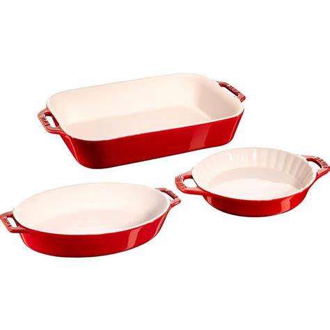 staub 3-Piece Ceramic Casserole Dish Set in Cherry 40508-689 - The Home ...