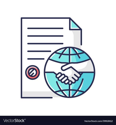 International trade agreement blue rgb color icon Vector Image