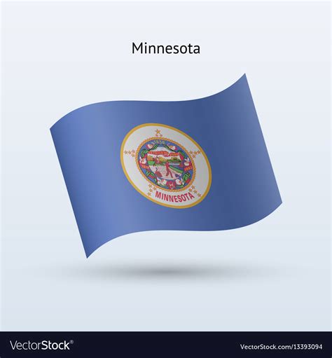 State of minnesota flag waving form Royalty Free Vector