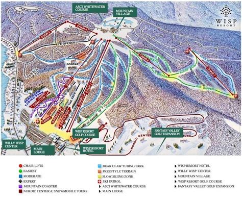 Wisp Resort Trail Map • Piste Map • Panoramic Mountain Map