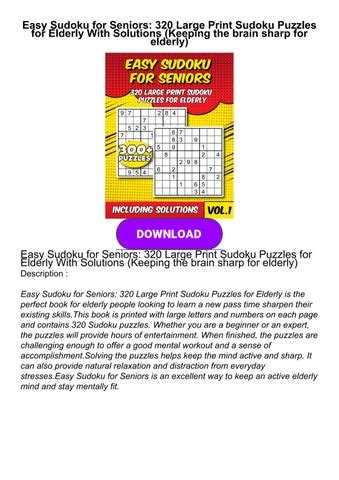 [Read] EBOOK⚡ Easy Sudoku for Seniors: 320 Large Print Sudoku Puzzles for Elderly With by ...