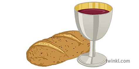 Eucharist Bread Wine Illustration