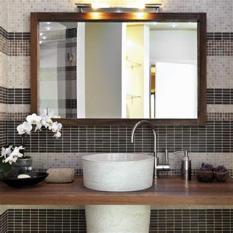 Custom Framed Bathroom Mirrors : Bathroom Shelf Mirror | Modern Industrial Black Steel ...