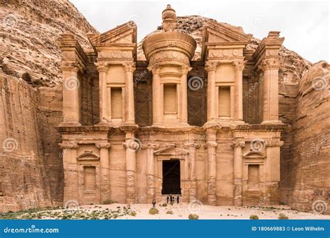 Front View of Ad Deir at Petra, Jordan Stock Image - Image of east, hidden: 180669883