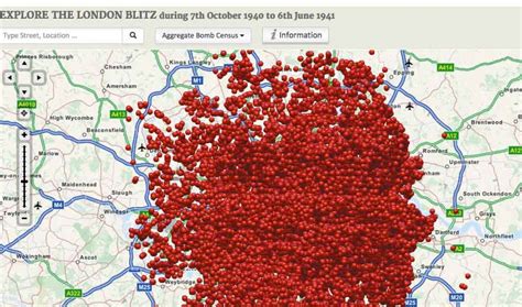 Bomb Sight Project maps where bombs fell on London during World War II