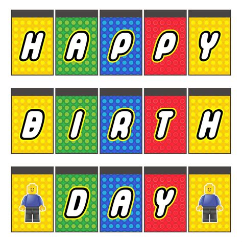 LEGO Happy Birthday Sign - 10 Free PDF Printables | Printablee