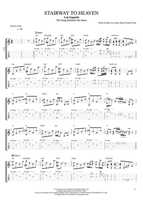 Stairway to Heaven - Live Tab by Led Zeppelin (Guitar Pro) - Full Score | mySongBook