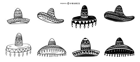 Mexican Hat Illustration Set Vector Download