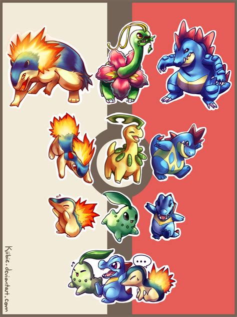 Gen 2 starters sticker pack by Kiibie on DeviantArt