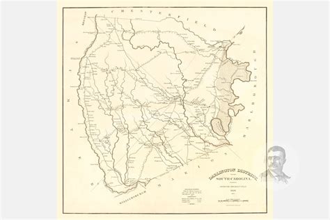 Vintage Darlington County Map 1825 Old Map of Darlington | Etsy