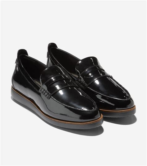 Women's Grand Ambition Tolly Penny Loafer in Black Patent | Cole Haan