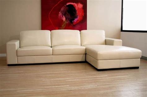 Chicago Cream Leather Sectional Sofa with Chaise - $1,550.00 | Leather ...