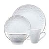 Lorren Home Trends 16-Piece Lorren Home Stoneware Scroll Dinnerware Set-White LH524 - The Home Depot