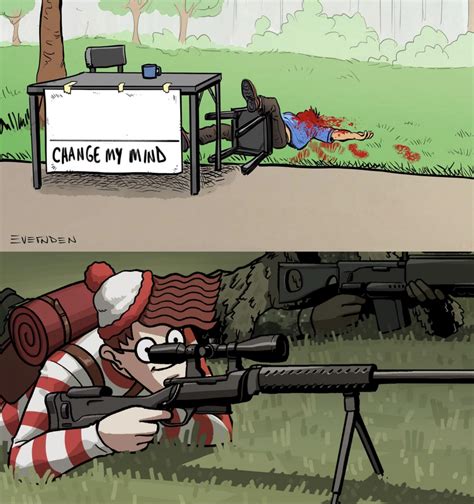 Waldo shooting man Blank Template - Imgflip