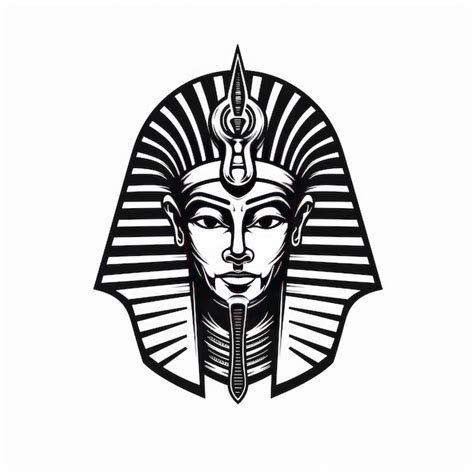 Premium AI Image | Pharaoh logo black and white illustration AI generated Image