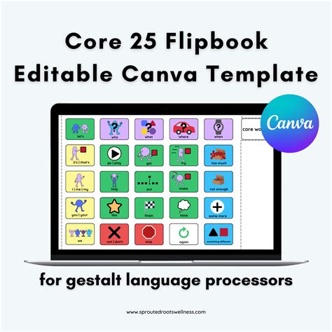 Canva Template: Core 25 Flipbook for Gestalt Language Processors — Sprouted Roots