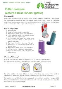 Puffer pMDI inhaler device technique - Lung Foundation Australia