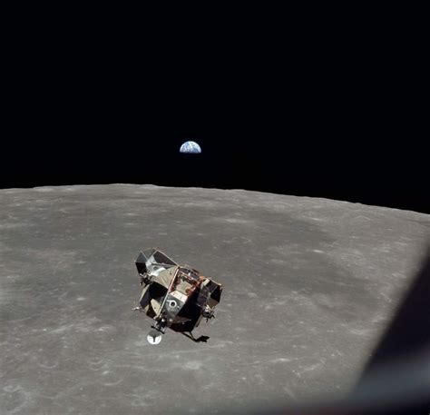 Apollo 11 Lunar Module ascent stage photographed from Command Module by Michael Collins - Our Planet