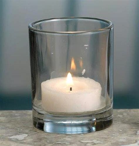 Round Glass Votive Candle Holders, Set of 12 - Candle Accessories