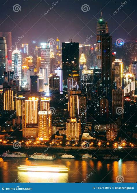 Night View of Chongqing, China Stock Image - Image of residential ...