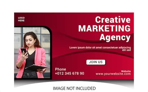 Premium Vector | Marketing agency horizontal banner template