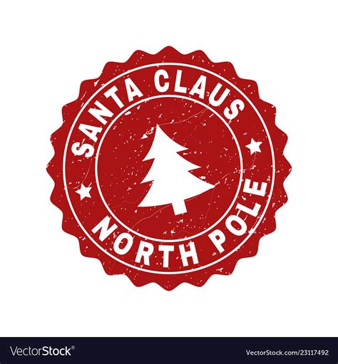 Santa claus north pole scratched stamp seal Vector Image