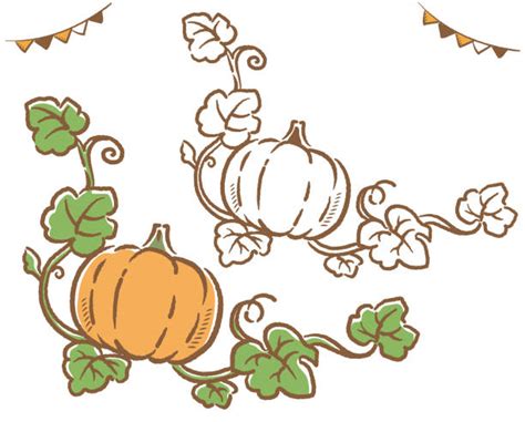 pumpkin with vines drawing - howtowearanklebootswithpants